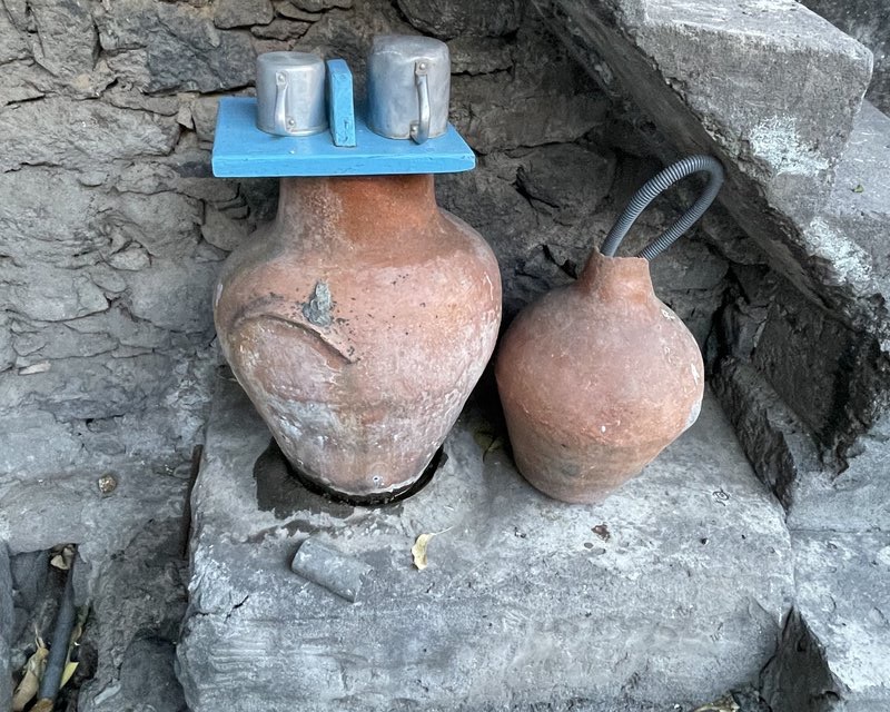 Clay vessels at the distillery